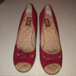 Keds Red wedges